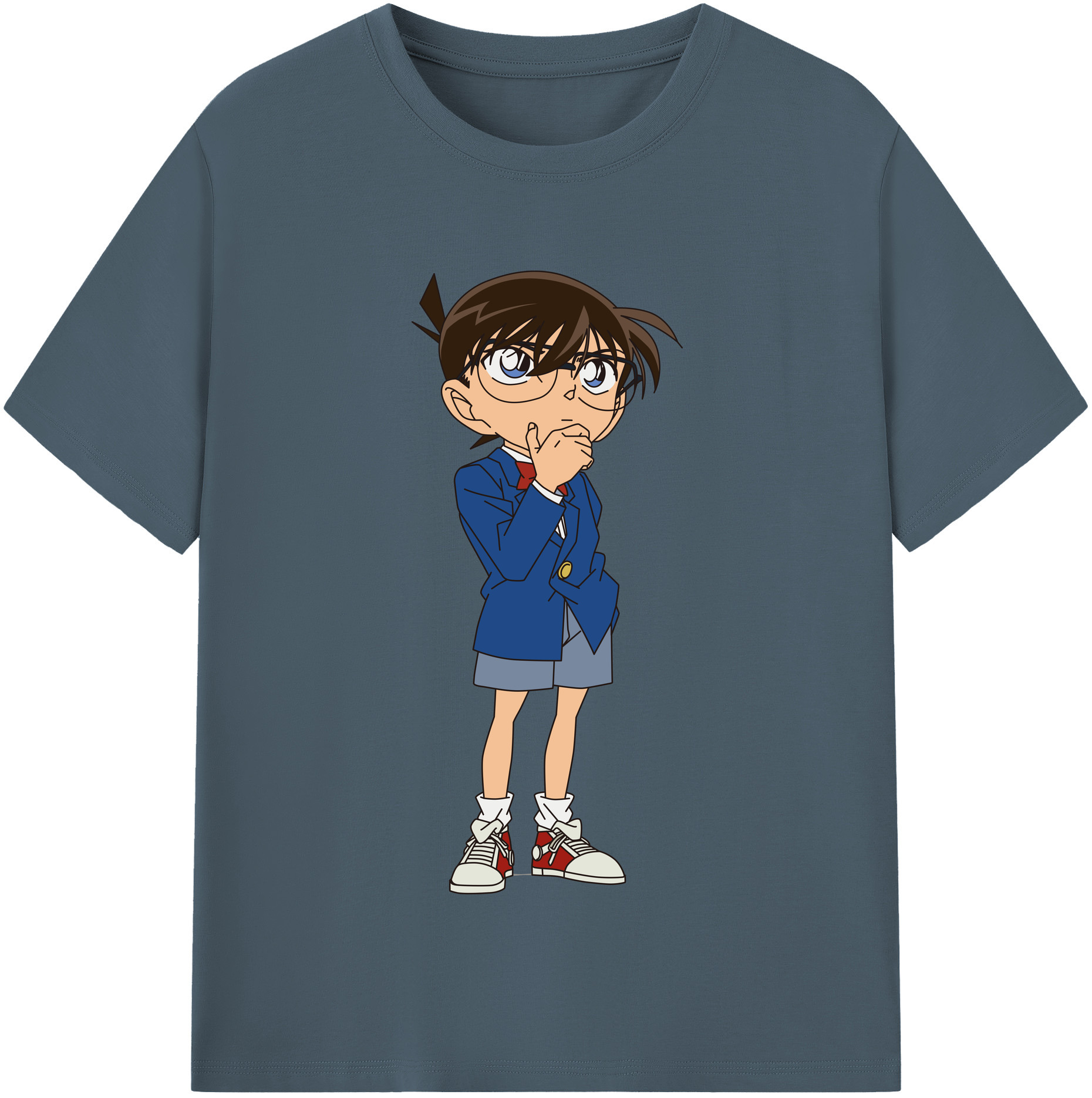 （画像用） 名探偵コナン 江戸川 コナン Detective Conan Conan Edogawa 綿100％半袖Tシャツ（フロントプリント）